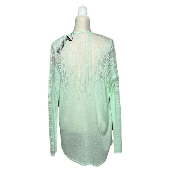 Elie Tahari Mint Cream Henley Sweater - Large - NWT - Picture 3 of 9